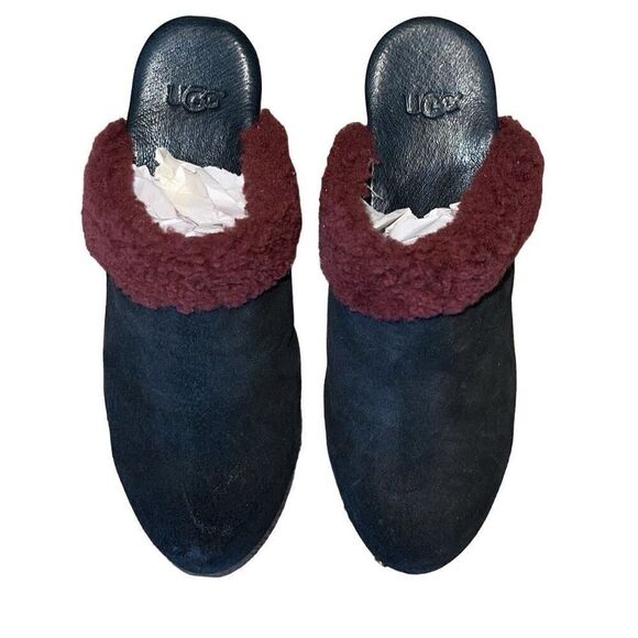 UGG Australia Adele Womens Suede Clog Heel Platform Style# 1006024 Black Size 8 - Picture 4 of 9